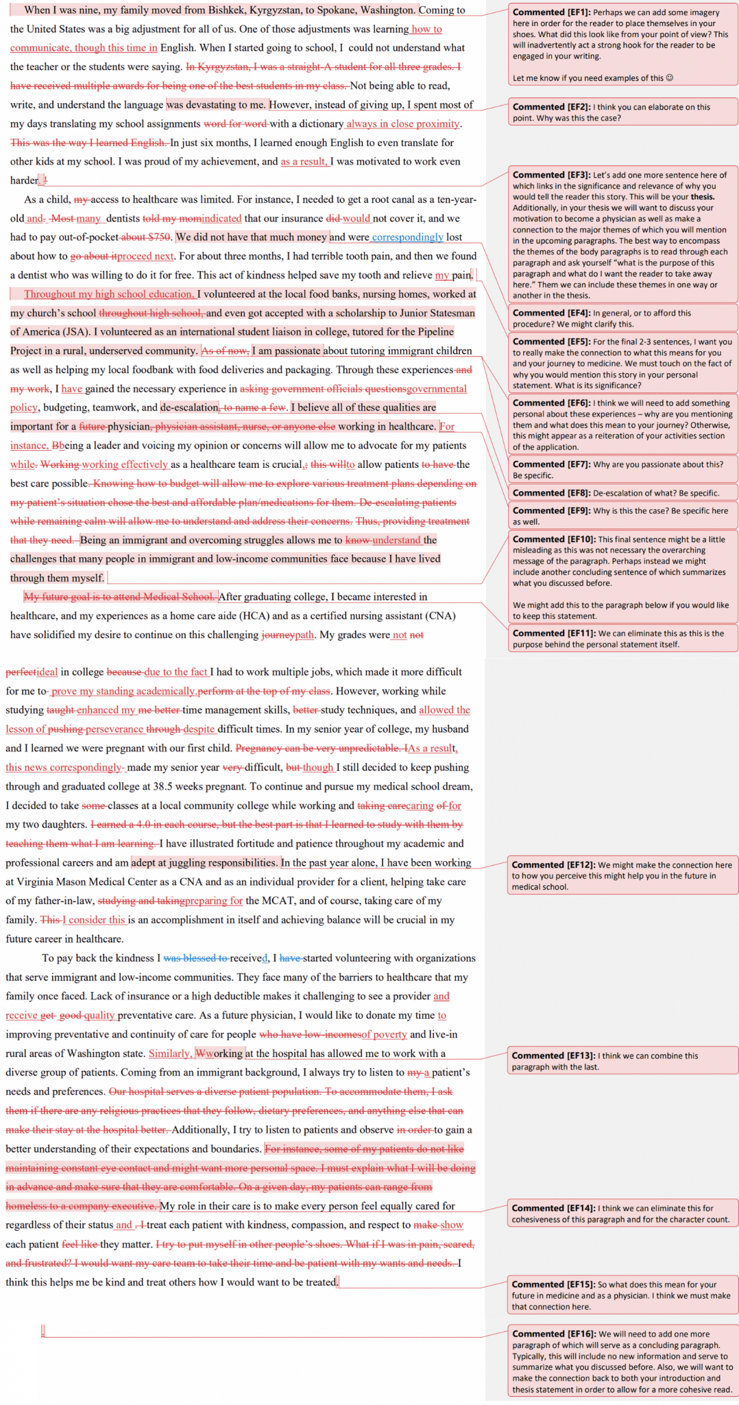 Med School Personal Statement Example