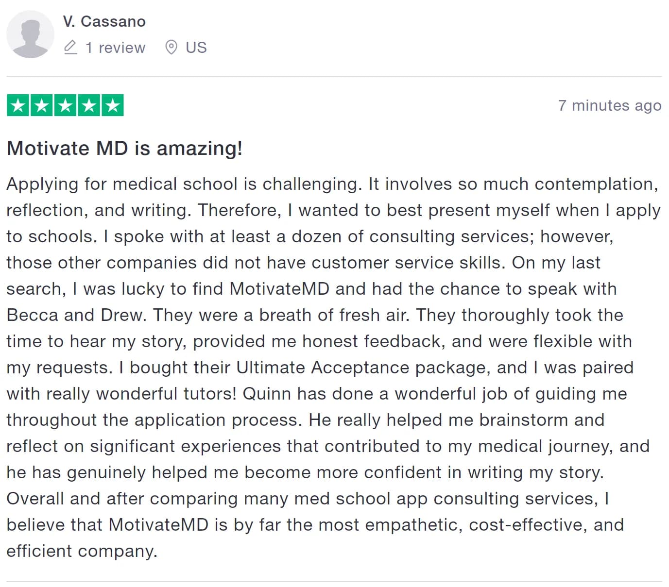 Vincent's 5 Star Motivate MD Review